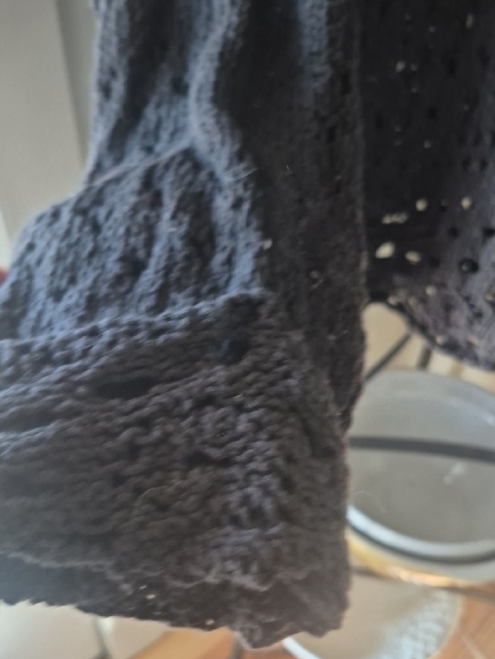Free People Black Openwork Scoopneck Crochet Sweater - Picture 6 of 11